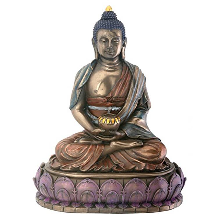 Sarivongana vy vita amin'ny metaly ara-pivavahana Thai mirefy sarivongan'i Buddha varahina lehibe amidy