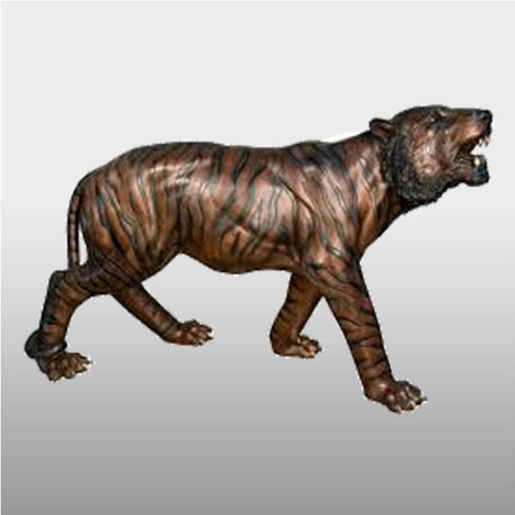 Dārza āra dzīvā izmēra misiņa bronzas dzīvnieka antīka tīģera statuja
