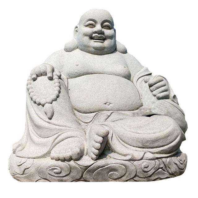 ການຕົບແຕ່ງວັດບູຮານ ແກະສະຫຼັກຫີນ ແກະສະຫຼັກຫີນອ່ອນ Marble laughing Buddha statue for sale