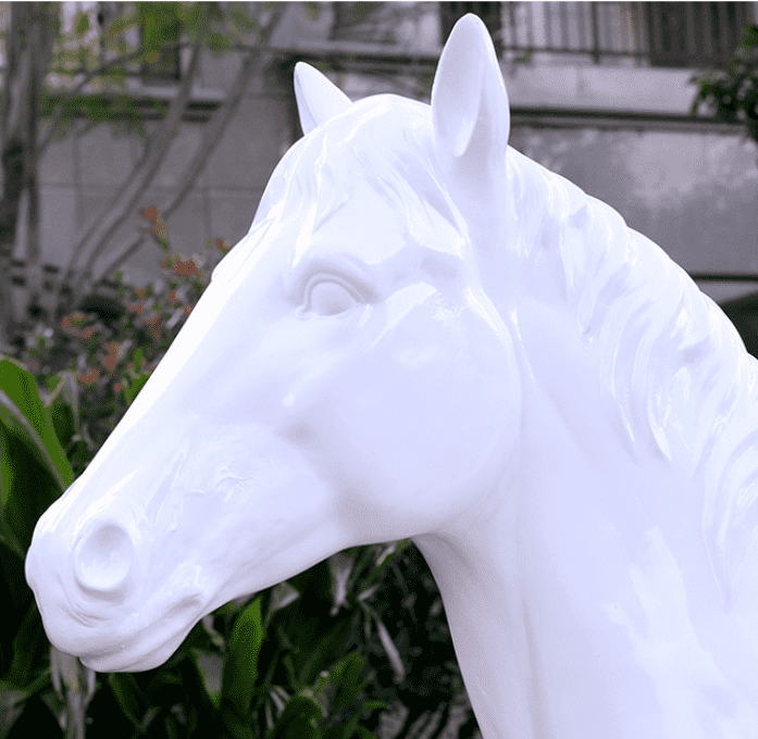 Statue de tête de cheval en fibre de verre grandeur nature à vendre