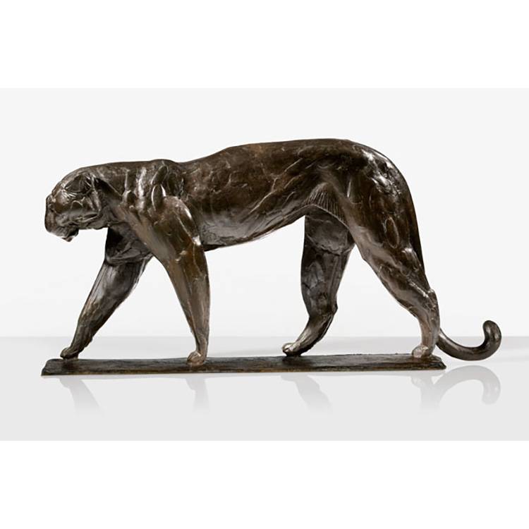 Escultura de homem escalador de bronze mais vendida - Ornamento de leopardo de bronze escultura de corpo de bronze animal de estátua de leopardo da neve - Atisan Works