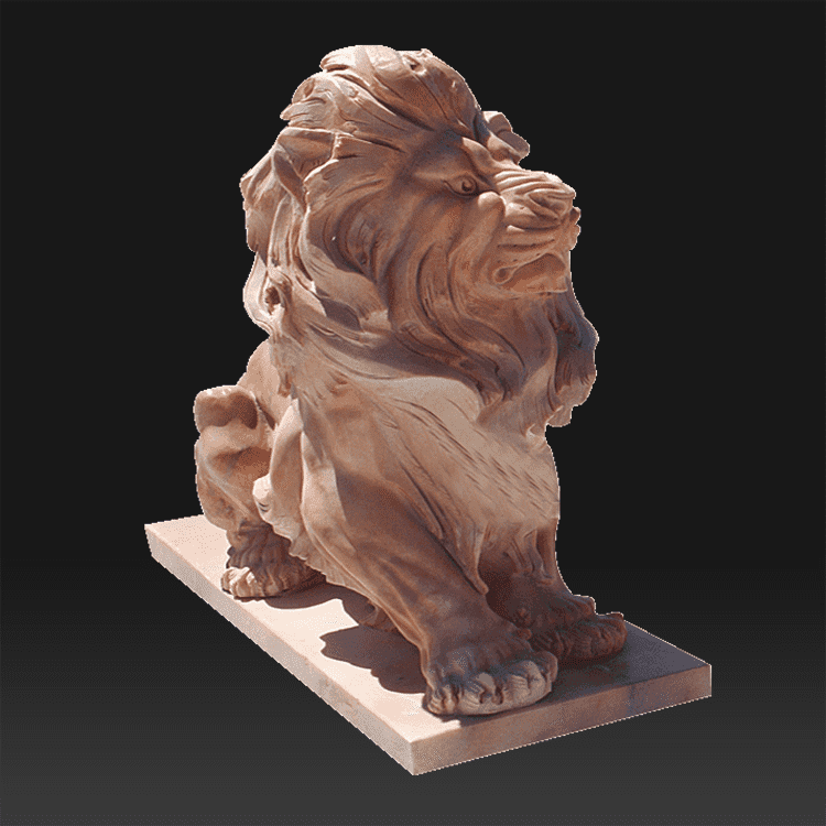 Prieinamos kainos granito gyvūnas – lauko sodo dekoravimas individualaus dydžio įėjimo marmurinės liūto skulptūros statula – Atisan Works
