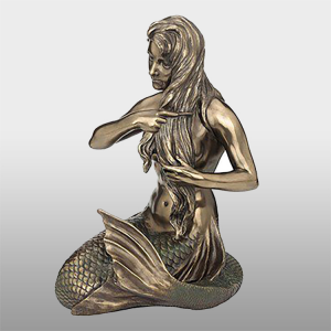 Антычная бронзавая скульптура русалкі высокай якасці ў натуральную велічыню