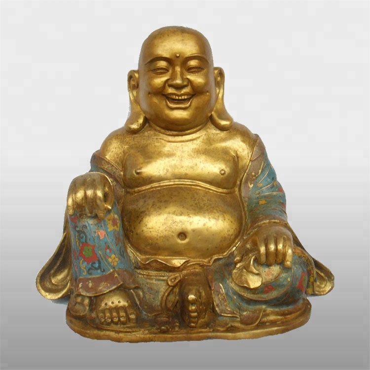 Estàtua metàl·lica de bronze de Buda riu per a la venda