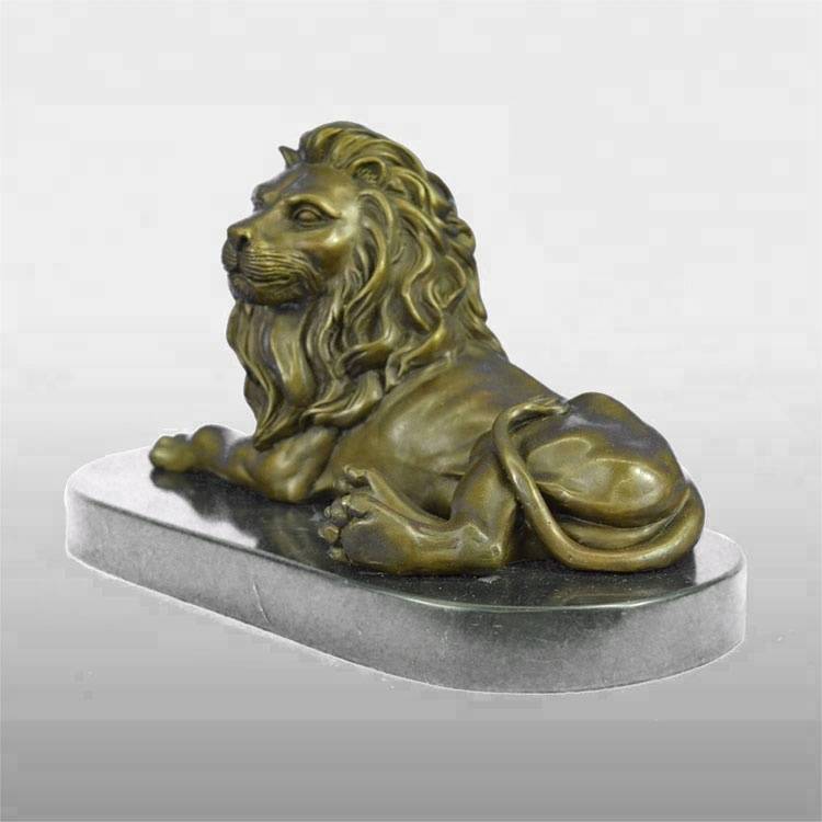 Statua animale scultura leone in bronzo a grandezza naturale decorazione del giardino