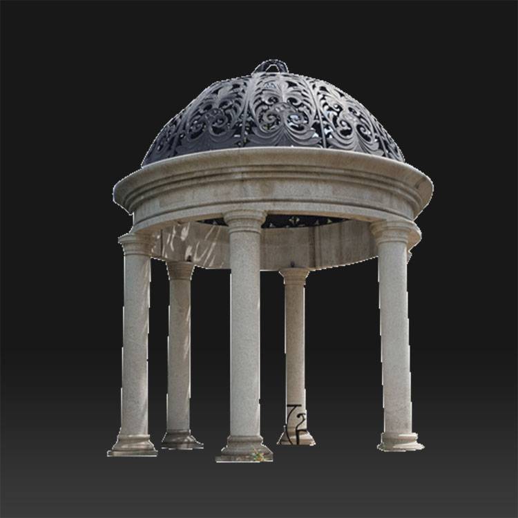 Gazebo de pilar de columna decorativa moderna de jardín tallado de estilo romano