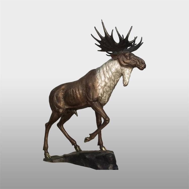 Escultura de latón de tamaño natural para exteriores de China, estatuas de ciervos de bronce fundido