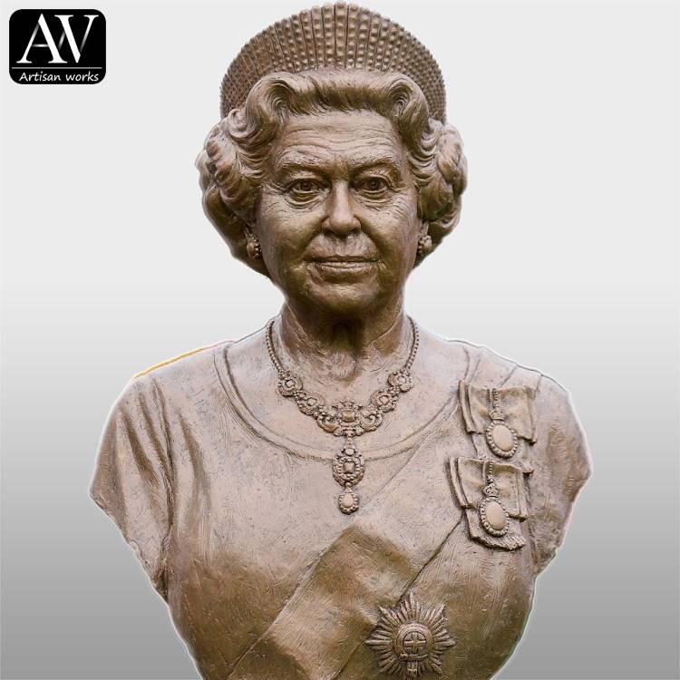د انګلستان د عرضه کونکو ملکه الیزابیت II د برونزو بسټ مجسمه