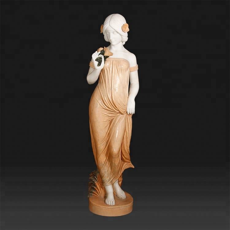 Kare yaşam boyutu karışık renkli mermer çekici bayan taş heykeller satılık fiyat