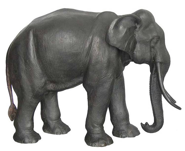 Patung gajah perunggu berkualitas baik satwa liar Cina seukuran hewan luar ruangan antik