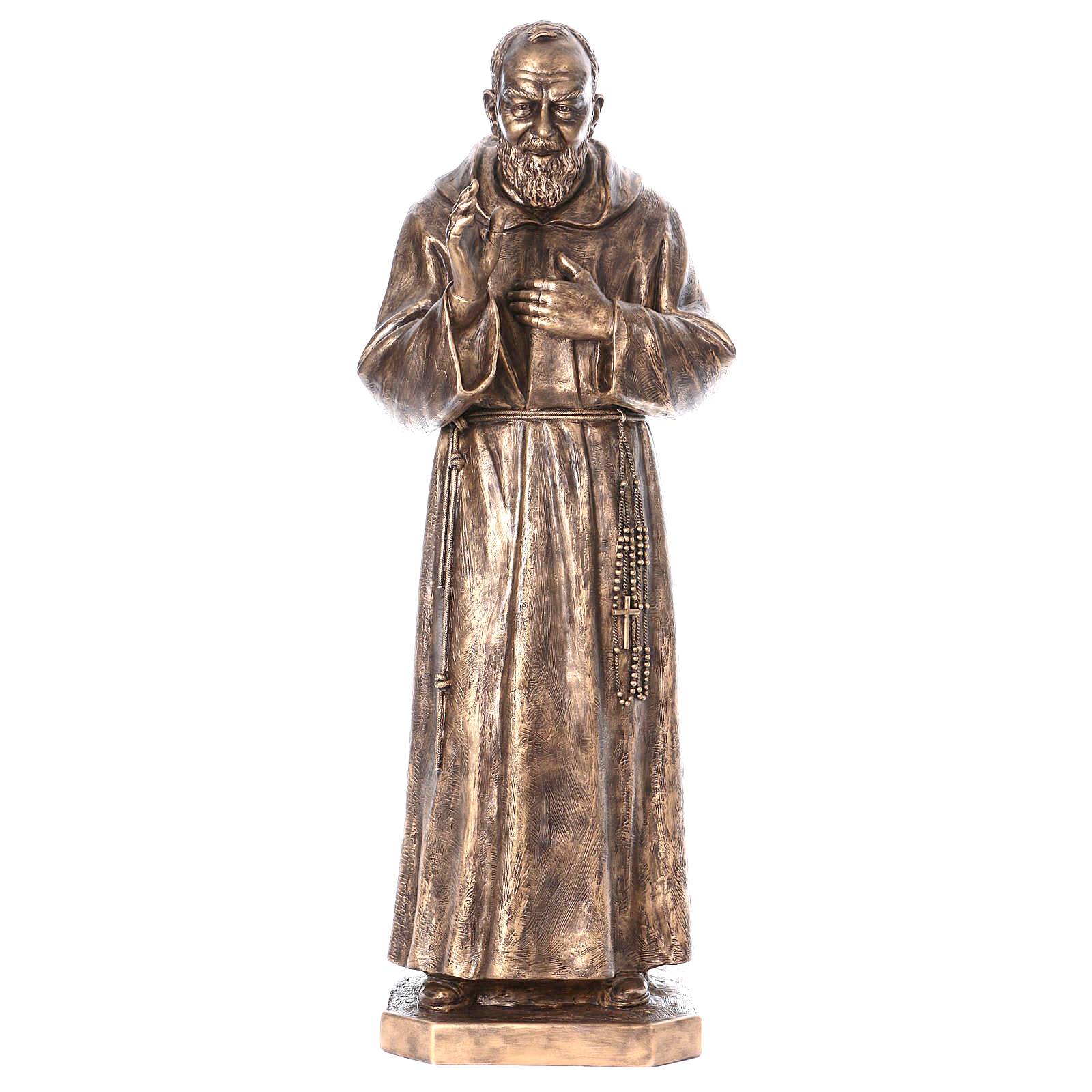 Skräddarsydd storlek Utomhus trädgårdsdekoration Handgjuten brons Padre Pio-skulptur