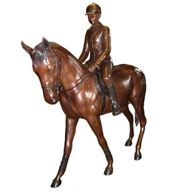 Tượng đồng đương đại thiết kế đẹp mắt - Tượng cưỡi ngựa nhỏ bằng đồng trang trí – Atisan Works