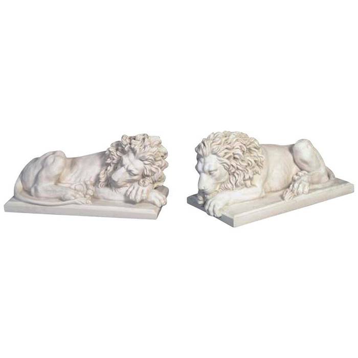 Precio razonable Estatuas de ángeles de jardín pequeñas - Decoración de piedra de jardín Escultura de animales grandes Estatuas de leones de mármol blanco de tamaño natural personalizadas al aire libre - Atisan Works