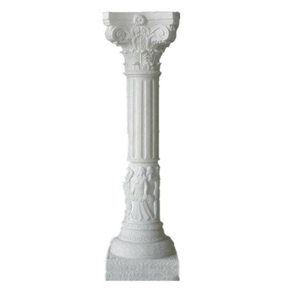Colunas de pilar de pedra de mármore redondas decorativas de design de casa romana para venda