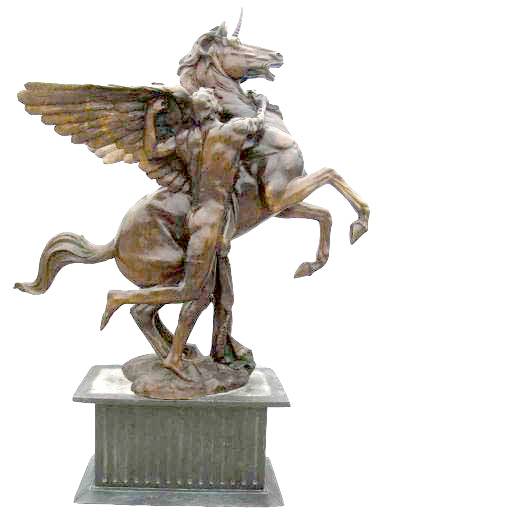 panlabas na Hardin Statue Metal Sculpture Antique European Life Size Bronze flying Horse