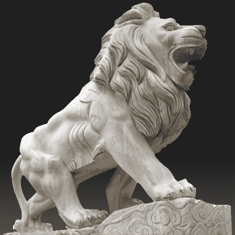 Vanjski vrt bijeli unutarnji kip kamena skulptura lava u prirodnoj veličini na prodaju
