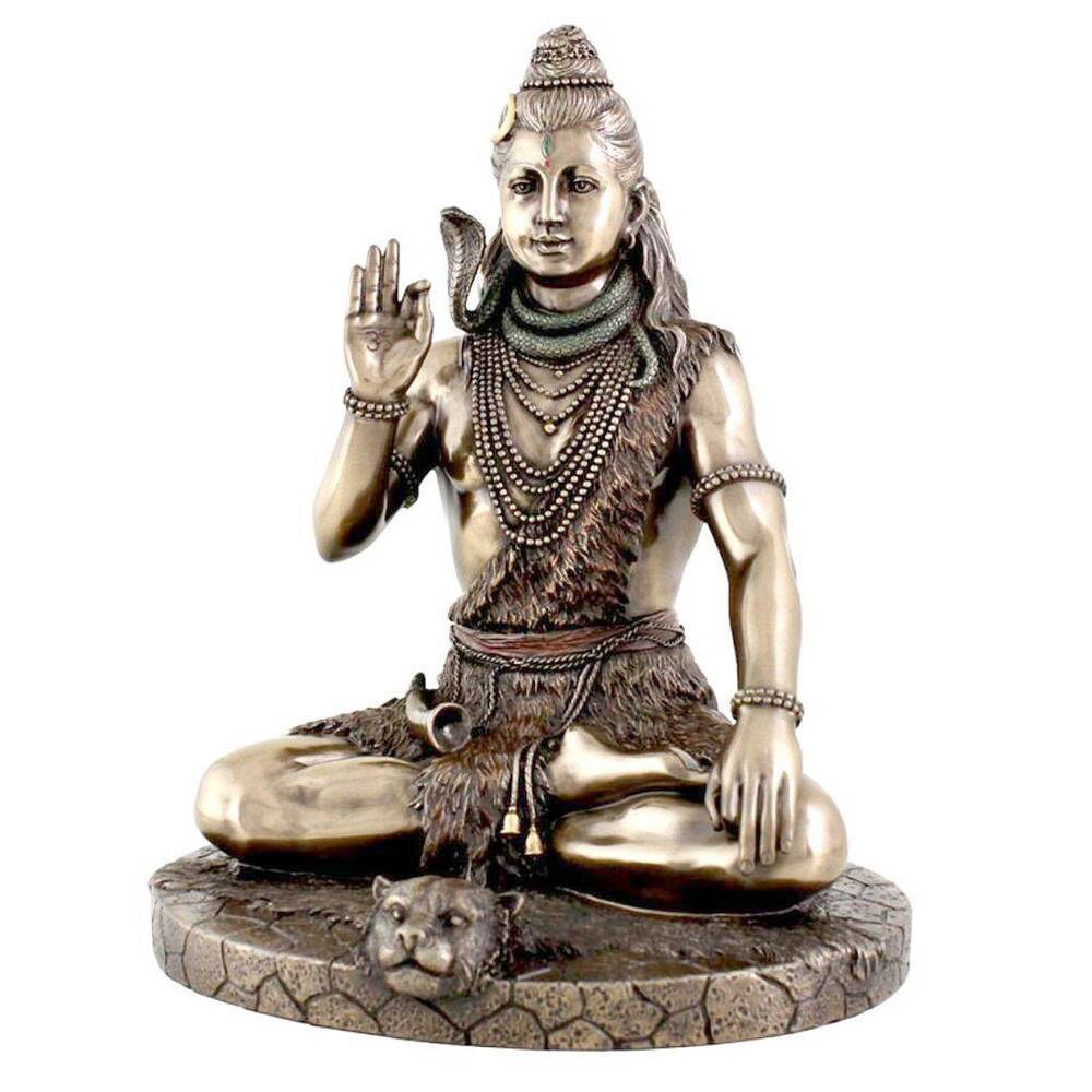 Fabrikspris Indisk naturlig storlek stor bronsguldskulptur Shiva gudstaty
