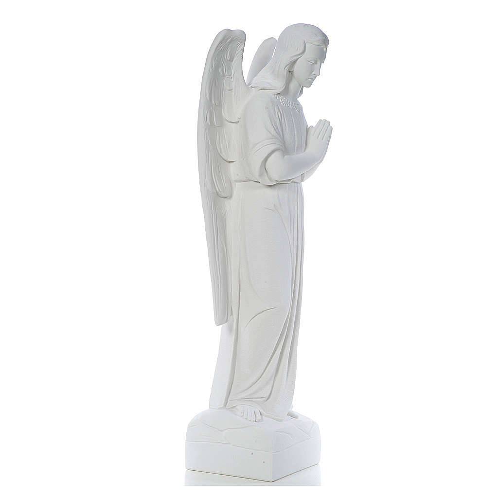 100% ar rokām grebta reliģiska āra skulptūra dabiska izmēra Hunaņas un Mašas baltā marmora lūgšanas statuja