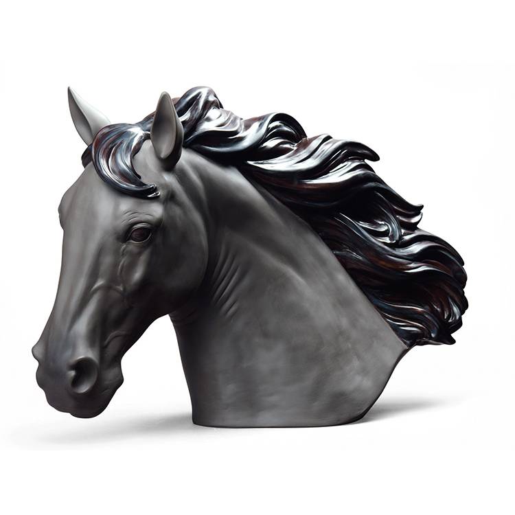 Открытая парковая скульптура, металлическое литье, бронзовая садовая декоративная статуя головы лошади