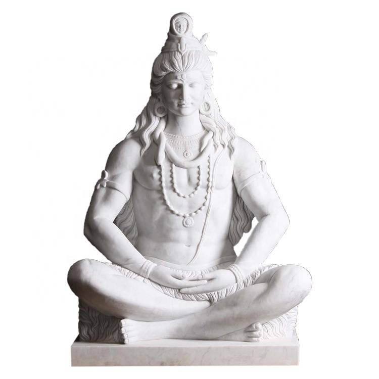 Prilagođeni kip od prirodnog mramora, kamena skulptura Shive u prirodnoj veličini