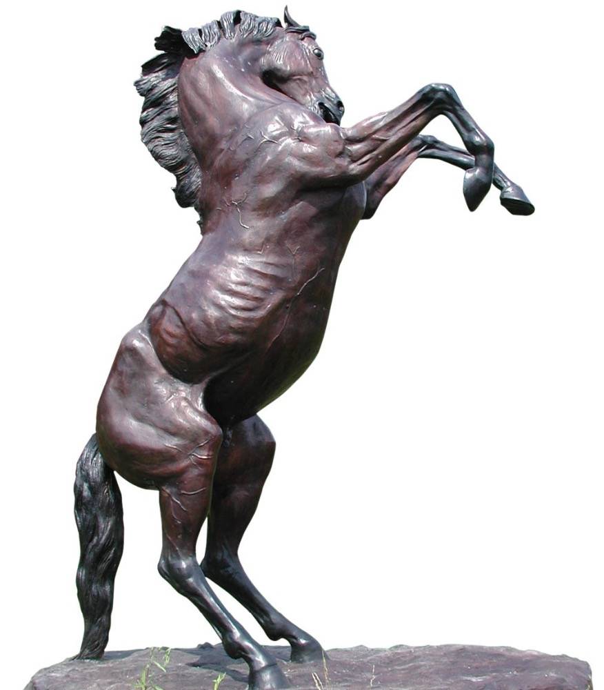 Parkdecoratie bronzen beeld levensgroot metalen paardsculptuur te koop