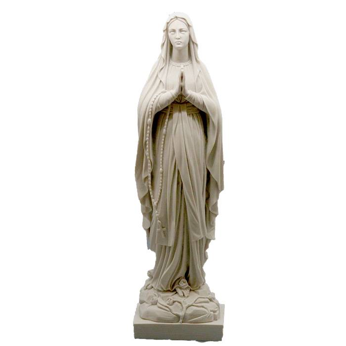 OEM gyár halmozott kőszobrokhoz – Szobor márványból, kézzel faragott fehér márvány Szűz Mária szobrok – Atisan Works