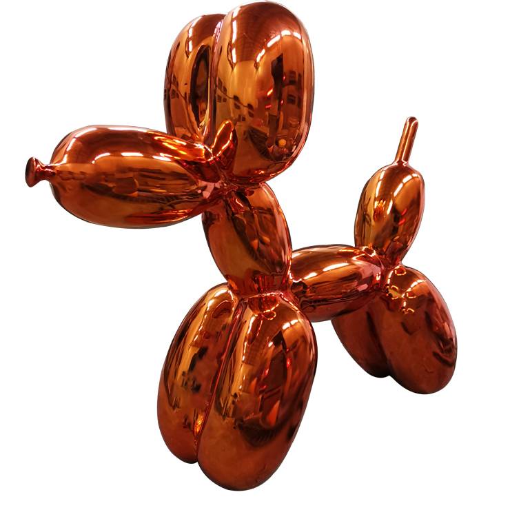 बड़े आउटडोर स्टेनलेस स्टील कून्स गुब्बारा कुत्ते की मूर्ति