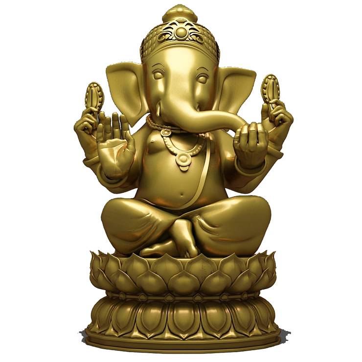 Mostra gratis de fábrica Estatua de latón antiga - Escultura de cobre Bronce relixioso Buda Dios hindú Sentado Estatuas de Ganesh - Obras Atisan
