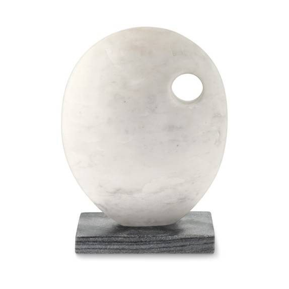 Subĉiela parka dekoracio ŝtona statuo blanka abstrakta marmora skulptaĵo vendebla