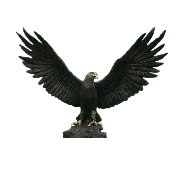 Na sprzedaż duża, odlewana z metalu, naturalnej wielkości rzeźba orła z brązu