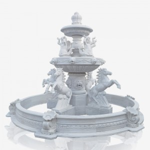 Marble Dutsen Farin Doki 3 Layer Fountain