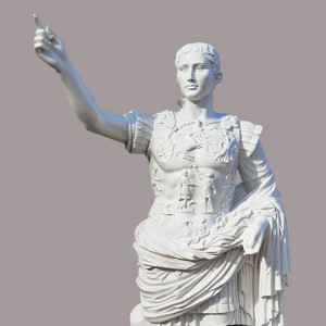 Anpassad romersk naturlig naturlig marmor Julius August-staty