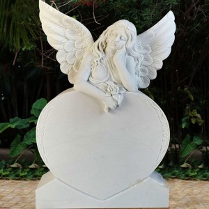 Peringatan marmer anu endah sareng patung malaikat pikeun dijual
