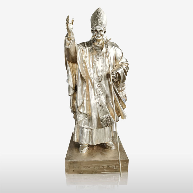 د پاپ جان پاول د برونزو مجسمه؛د ژوند اندازه د پاپ جان پاول د برونزو مجسمه انځور شوی انځور