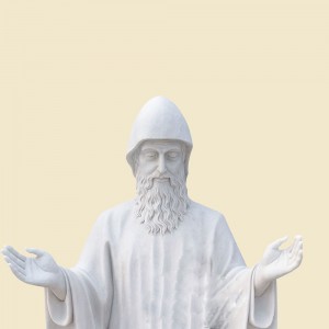 Estatua de San Charbel de piedra de mármol natural personalizada de tamaño natural