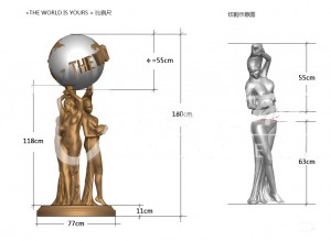 Estatuas de María de bronce grandes de buena calidad, el mundo es tuyo, a la venta