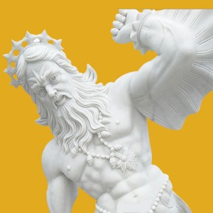 Al'adar Halitta Marmara Rayuwa-Size Poseidon Son Triton Statue