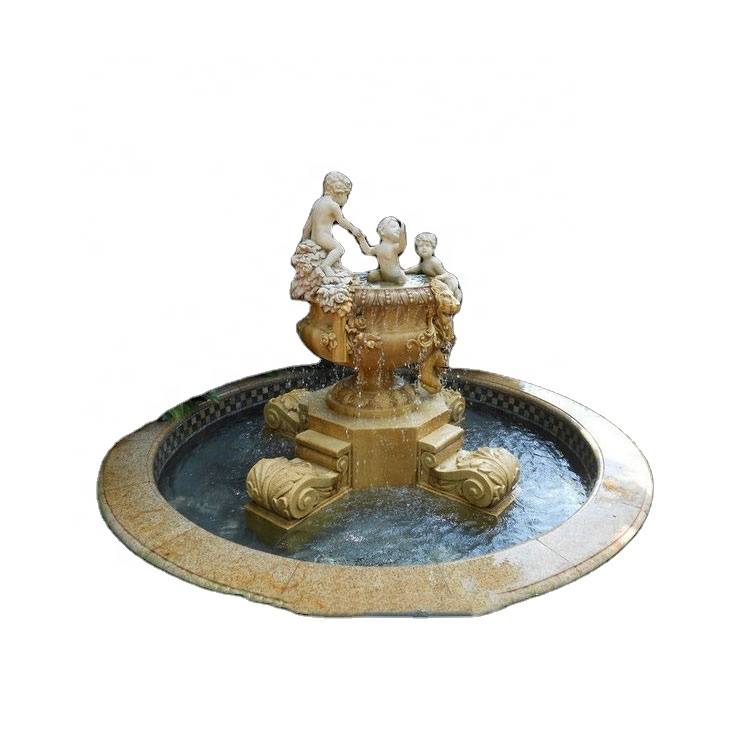 Фонтан с добро качество – Горещи продавани декоративни каменни градински продукти воден мраморен херувимски фонтан – Atisan Works