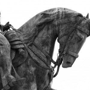 Na otvorenom Vrt Konjički spomenik Vitoria Emanuela II Brončana skulptura konja