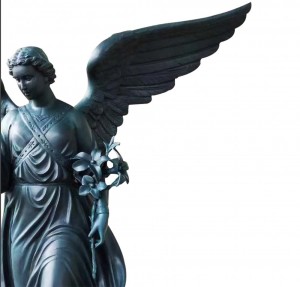 Grande statua in bronzo di angelo ala in vendita