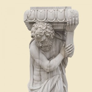 Egendefinert naturmarmorstatue i naturlig størrelse, gammel gresk atlasskulptur