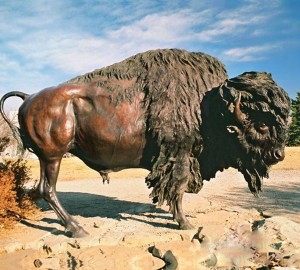Haben'ny fiainana Garden Decor Bronze Bison Statue
