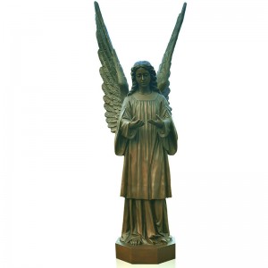 Estatua de ángel de fundición de bronce de jardín personalizada de tamaño natural a la venta