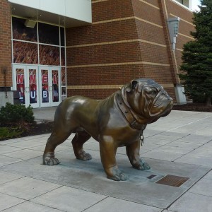 ตกแต่งกลางแจ้งขนาดทองเหลือง Bulldog รูปปั้นสุนัขสีบรอนซ์ประติมากรรมสำหรับขาย