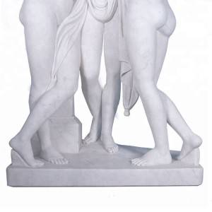 बिक्री के लिए पत्थर संगमरमर की आदमकद तीन नग्न अनुग्रह मूर्ति