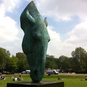 مجسمه هنری سر اسب بزرگ برنزی برای فروش