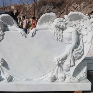 Levensgrote huilende engel tuin grote marmeren beelden