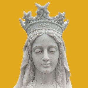 कस्टम प्राकृतिक संगमरमर की मूर्ति जीवन-आकार पत्थर वर्जिन मैरी मूर्तिकला