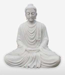 Prilagođena vjerska kamena skulptura Bude od prirodnog mramora u prirodnoj veličini