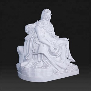 Իրական չափի այգի մեծ կրոնական մարմարե պիետա Կույսը սգում է Քրիստոսի արձանները վաճառվում են